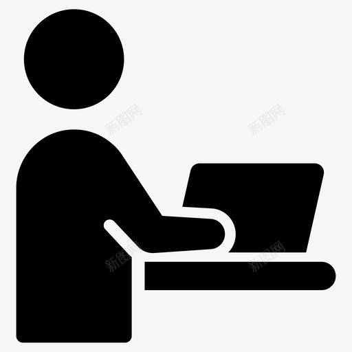 在线工作办公桌笔记本电脑图标svg_新图网 https://ixintu.com 前台 办公桌 在线工作 教育2 笔记本电脑