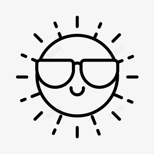 太阳炎热夏天图标svg_新图网 https://ixintu.com 假期 夏天 天气 太阳 太阳镜 暑假 炎热
