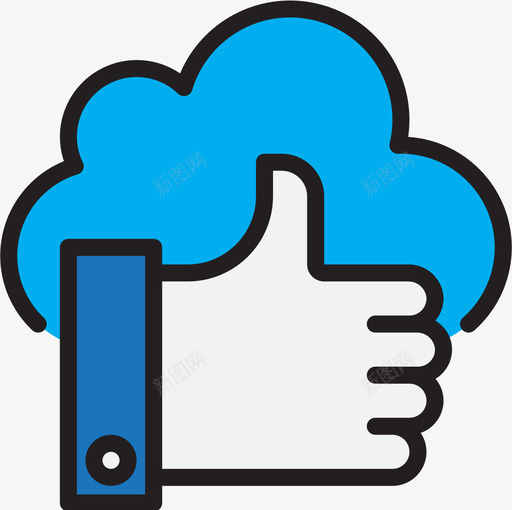 社交网络云计算35线性颜色图标svg_新图网 https://ixintu.com 云计算 社交 线性 网络 颜色