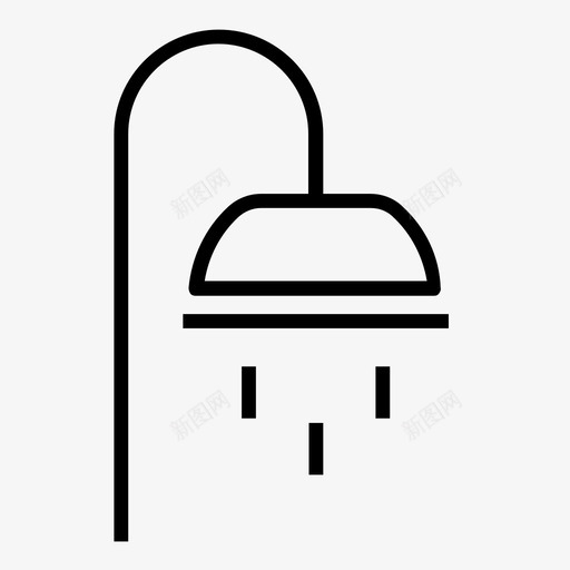 淋浴浴室卫生间图标svg_新图网 https://ixintu.com 卫生间 浴室 淋浴 酒店线路图标集1