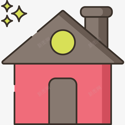 家媒体传播线条色彩图标svg_新图网 https://ixintu.com 媒体传播 家 线条色彩