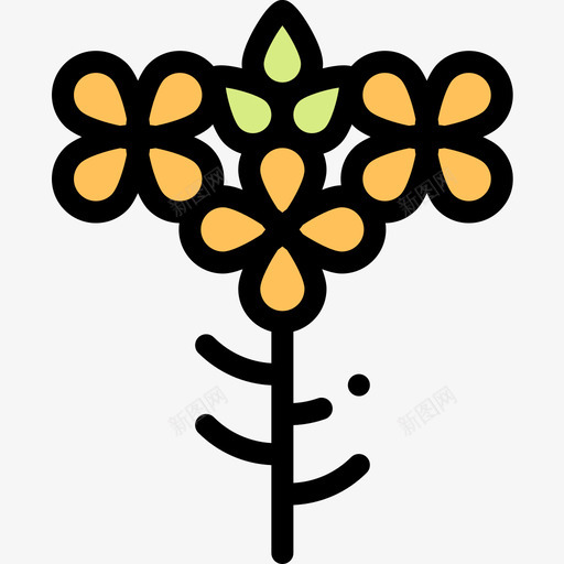 芥末花18线形颜色图标svg_新图网 https://ixintu.com 线形 芥末 颜色