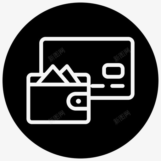 钱包信用卡借记卡图标svg_新图网 https://ixintu.com 信用卡 借记卡 填充 支付 电子商务 购物 钱包 黑色