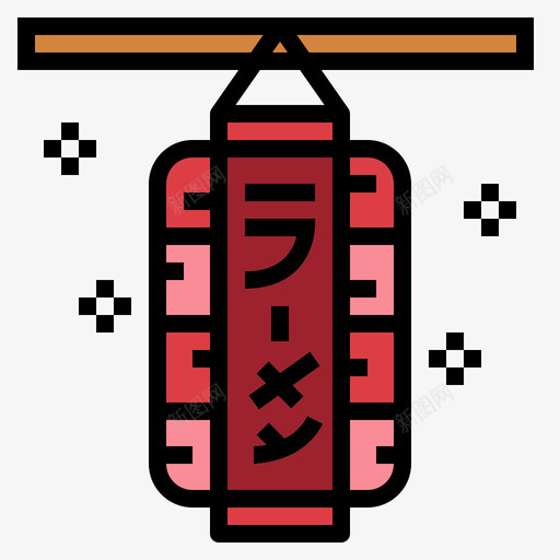 灯笼日本41线颜色图标svg_新图网 https://ixintu.com 日本 灯笼 颜色