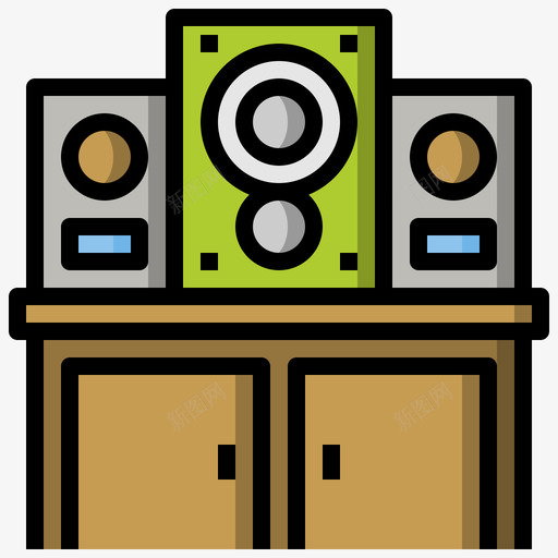 扬声器音乐81线性颜色图标svg_新图网 https://ixintu.com 扬声器 线性 音乐 颜色