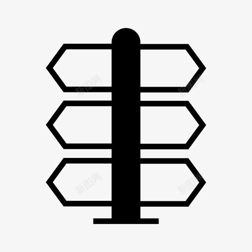 路标导航灯杆图标svg_新图网 https://ixintu.com 半标牌 导航 标牌 灯杆 街道 路标