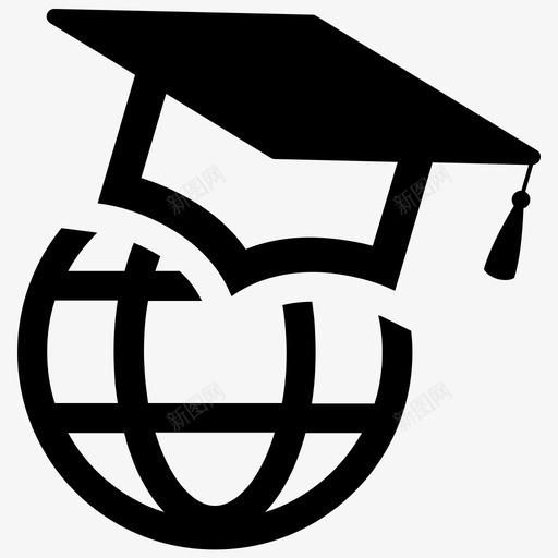 在线学校教育毕业图标svg_新图网 https://ixintu.com 在线 学习 学校 教育 毕业
