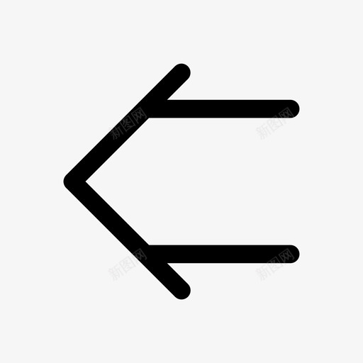 左箭头后上一条图标svg_新图网 https://ixintu.com 一条 带圆 直线 箭头