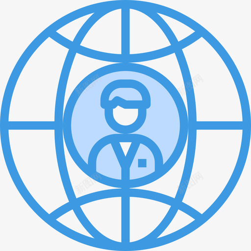 世界商业管理34蓝色图标svg_新图网 https://ixintu.com 世界 商业管理34 蓝色