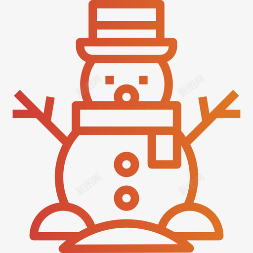 雪人圣诞151渐变图标svg_新图网 https://ixintu.com 圣诞 渐变 雪人
