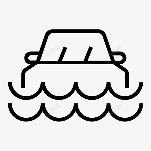 汽车洪水保险事故车辆图标svg_新图网 https://ixintu.com 事故 保险线路图标集1 汽车洪水保险 车辆