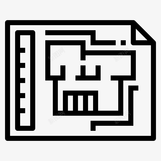 平面图建筑107直线图标svg_新图网 https://ixintu.com 平面图 建筑 直线