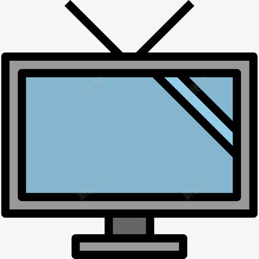 电视媒体广告7线性色彩图标svg_新图网 https://ixintu.com 媒体广告 电视 线性 色彩