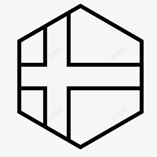芬兰国旗国家世界图标svg_新图网 https://ixintu.com 世界 国家 芬兰国旗 轮廓六边形世界国旗
