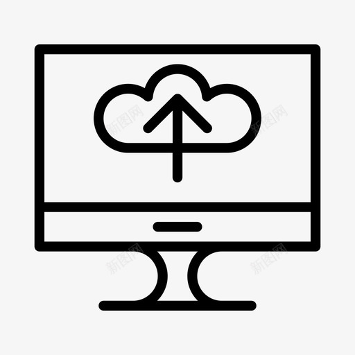 电脑上传更新升级图标svg_新图网 https://ixintu.com 上传 升级 技术 更新 电脑 路线