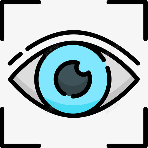 眼睛扫描虚拟现实45线性彩色图标svg_新图网 https://ixintu.com 眼睛扫描 线性彩色 虚拟现实45