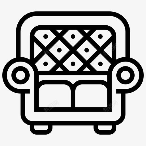 沙发装饰家具图标svg_新图网 https://ixintu.com 室内 家具 家居装饰线 沙发 装饰