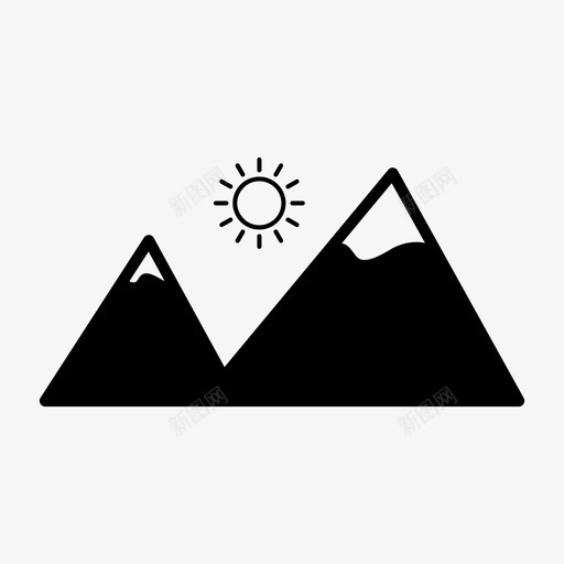 山像风景图标svg_新图网 https://ixintu.com 像 太阳 山 风景