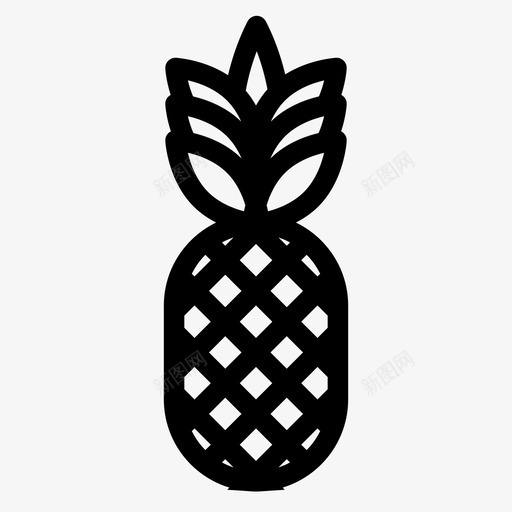 菠萝海滩水果图标svg_新图网 https://ixintu.com 乐趣 假期 夏天 夏日 水果 海滩 菠萝