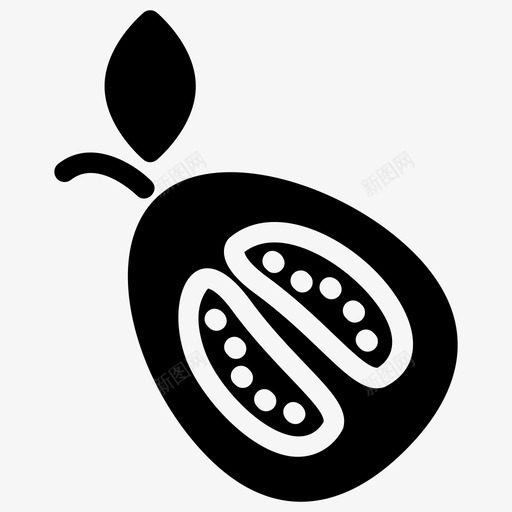 番石榴食物水果图标svg_新图网 https://ixintu.com 半番石榴 快餐字形图标 水果 热带水果 番石榴 蔬菜 食物