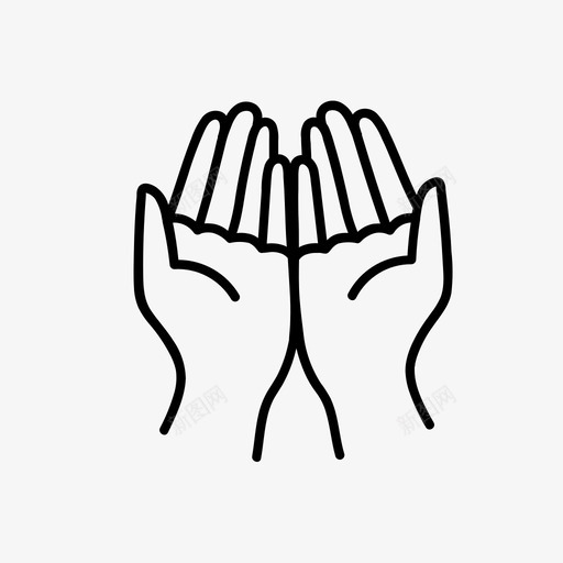 祈祷肢体语言手图标svg_新图网 https://ixintu.com 手 手势 手掌张开 祈祷 肢体语言
