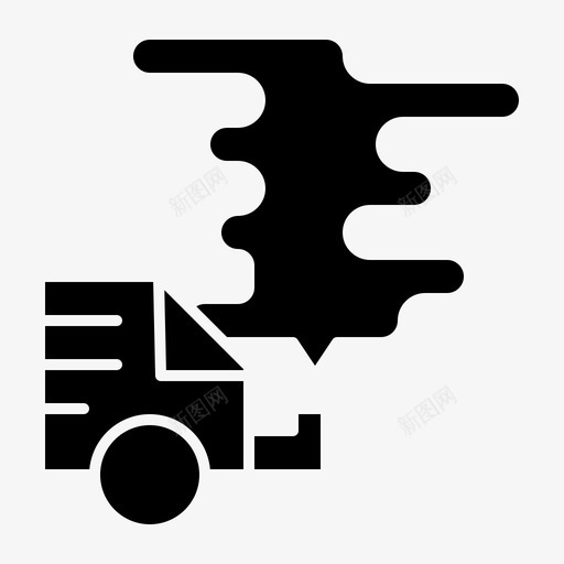 汽车排放物气体图标svg_新图网 https://ixintu.com 固体 字形 排放 气体 污染 汽车