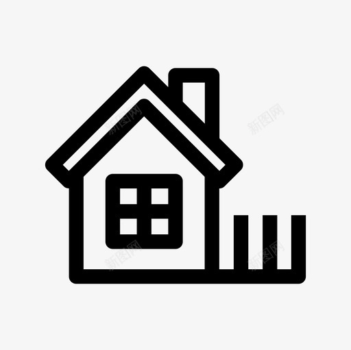 房子地方直线图标svg_新图网 https://ixintu.com 地方 房子 直线