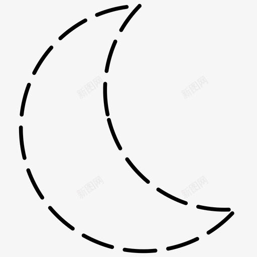 新月基本ui虚线图标svg_新图网 https://ixintu.com ui 基本 新月 虚线