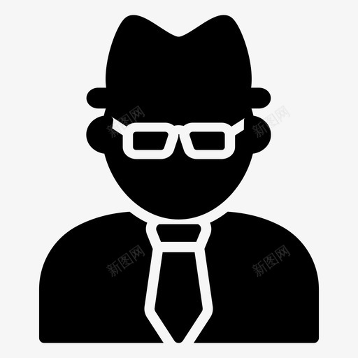 黑客特工头像图标svg_新图网 https://ixintu.com 64像素 互联网 头像 字形 安全线 特工 秘密 间谍 黑客