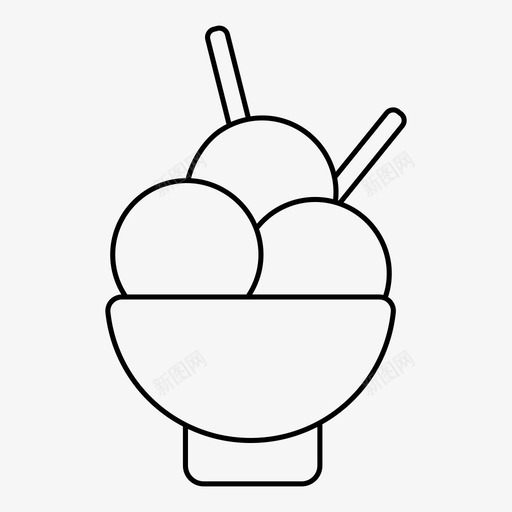 冰淇淋蛋卷甜点图标svg_新图网 https://ixintu.com 冰淇淋 甜点 蛋卷 食物