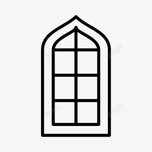 大教堂窗户小教堂教堂图标svg_新图网 https://ixintu.com 修道院 大教堂 小教 教堂 窗户