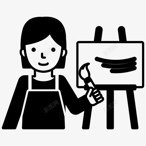 艺术家画架画家图标svg_新图网 https://ixintu.com 画家 画架 绘画 职业 艺术家