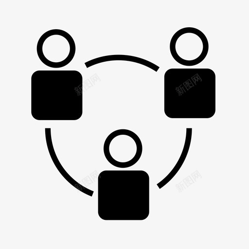 网络社区组织图标svg_新图网 https://ixintu.com 团队 社区 组织 网络