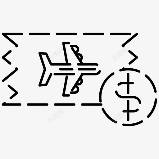 机票价格机票航空虚线图标svg_新图网 https://ixintu.com 图标 机票 机票价格 航空 虚线