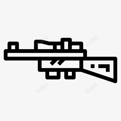 步枪武器8直线型图标svg_新图网 https://ixintu.com 步枪 武器 直线 线型