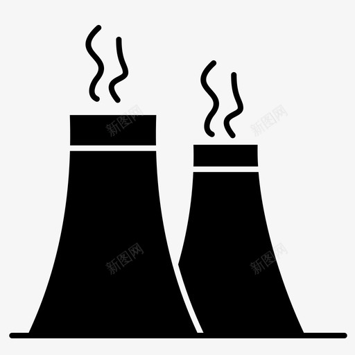 工厂电力能源图标svg_新图网 https://ixintu.com 工厂 生态电力雕刻固体 电力 能源 蒸汽塔
