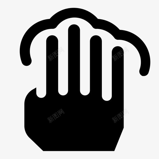 四指叩击手势手图标svg_新图网 https://ixintu.com 四指叩击 手 手势 手势字形