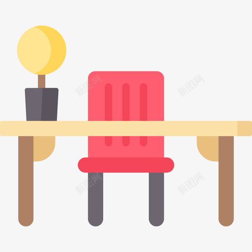 办公桌家具32扁平图标svg_新图网 https://ixintu.com 办公桌 家具32 扁平