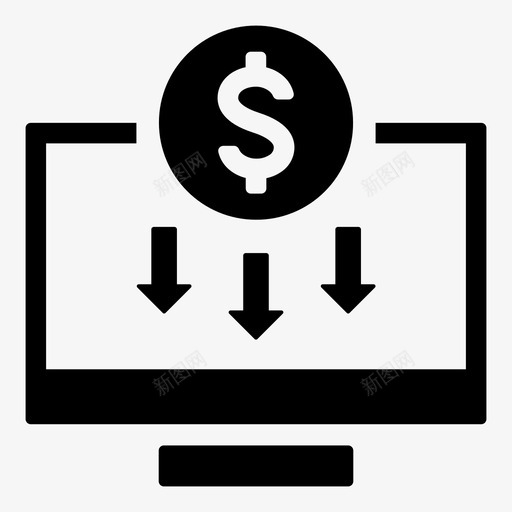 损失业务减少图标svg_新图网 https://ixintu.com 下降 业务 减少 损失 美元 销售