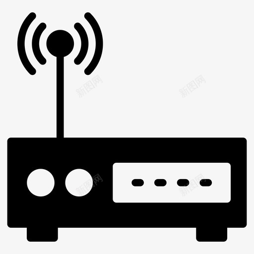 路由器天线调制解调器图标svg_新图网 https://ixintu.com wifi路由器 信号 天线 无线 计算机硬件glyphs64像素 调制解调器 路由器