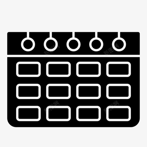业务日历日期图标svg_新图网 https://ixintu.com 业务 字形 实线 日历 日期 时间