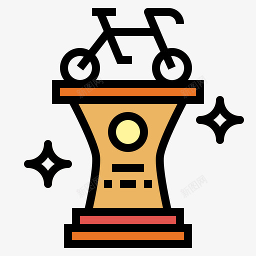 奖杯自行车2线性颜色图标svg_新图网 https://ixintu.com 奖杯 线性 自行车 颜色