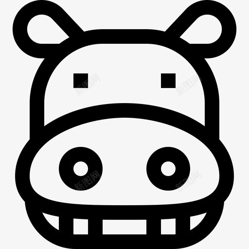 河马动物46直系图标svg_新图网 https://ixintu.com 动物46 河马 直系