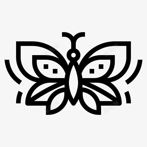 蝴蝶嬉皮士和和平直线图标svg_新图网 https://ixintu.com 嬉皮士和和平 直线 蝴蝶