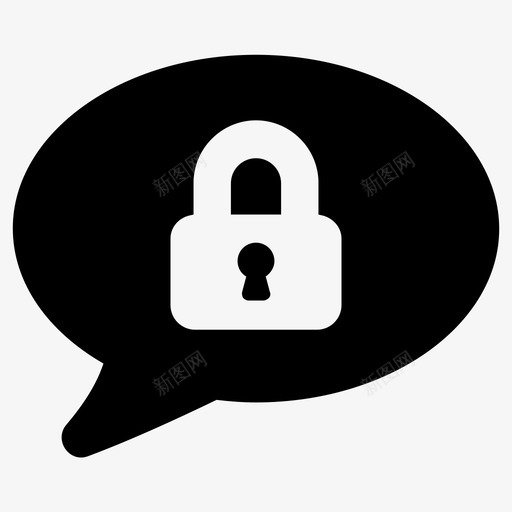 秘密聊天谈话图标svg_新图网 https://ixintu.com 上锁 私密 秘密 聊天 谈话
