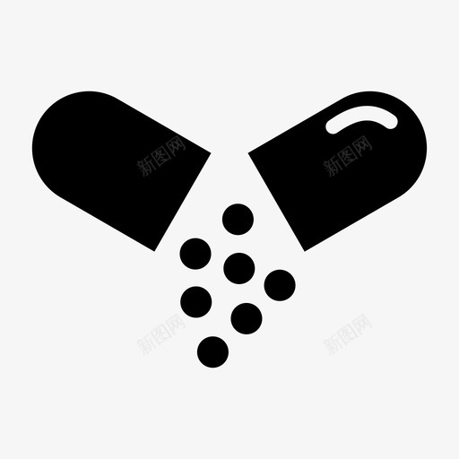 药丸药品健康图标svg_新图网 https://ixintu.com 健康 医疗 医疗图标集雕文 药丸 药品