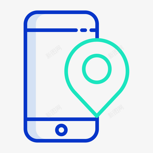 位置移动应用程序19轮廓颜色图标svg_新图网 https://ixintu.com 位置 移动应用程序19 轮廓颜色