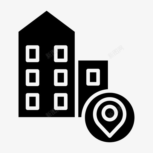 建筑物导航24字形图标svg_新图网 https://ixintu.com 字形 导航 建筑物