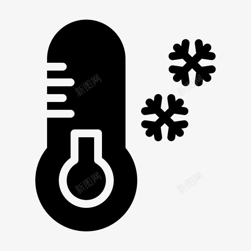 温度计寒冷冻结图标svg_新图网 https://ixintu.com 冬季 冻结 字形 寒冷 温度 温度计