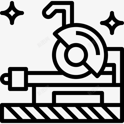 圆锯施工工具17直线图标svg_新图网 https://ixintu.com 圆锯 施工工具17 直线
